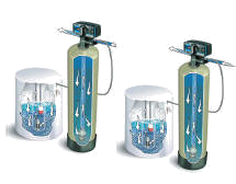 Процесс регенерации ионообменной смолы солевым раствором